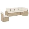 vidaXL 6 pcs conjunto de sof&aacute;s p/ jardim com almofad&otilde;es vime PE bege