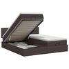 vidaXL Cama ottoman com colch&atilde;o 2 unid. Marrom Escuro Tecido
