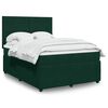 vidaXL Cama com molas/colch&atilde;o 140x190 cm veludo verde-escuro