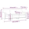 vidaXL Sof&aacute; 3 lugares c/ almofadas/almofad&otilde;es 210 cm veludo creme