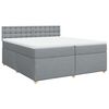 vidaXL Cama com molas/colch&atilde;o 200x200 cm tecido cinza-claro