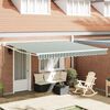 vidaXL Toldo Retr&aacute;til Verde e Branco 400 &times; 300 cm Poli&eacute;ster e Alum&iacute;nio