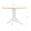 vidaXL Mesa de jantar 106 cm seringueira maciça branco e castanho
