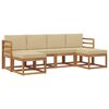 vidaXL Conjunto de Sof&aacute;s para Exterior 6 pcs Natural e Bege