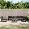 vidaXL 7 pcs conjunto lounge de jardim com almofad&otilde;es a&ccedil;o antracite
