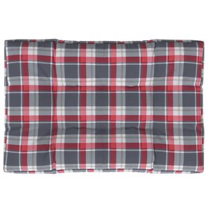 vidaXL Almofad&atilde;o p/ sof&aacute; de paletes 120x80x12cm tecido xadrez vermelho