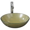 vidaXL Lavat&oacute;rio torneira v&aacute;lvula click-clack vidro temperado dourado