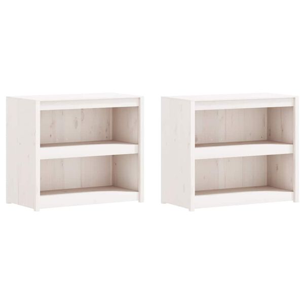 vidaXL Arm&aacute;rios de cozinha para exterior MEPPEL 2 pcs pinho maci&ccedil;o branco