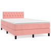vidaXL Cama boxspring com colch&atilde;o 120x190 cm veludo rosa