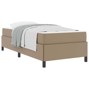 vidaXL Estrutura da Cama com colch&atilde;o Cappuccino 90 x 190 cm tecido