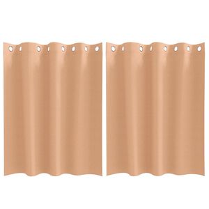 vidaXL Cortinas Blackout com Argolas 2 unid. Marrom Claro 140 x 140 cm