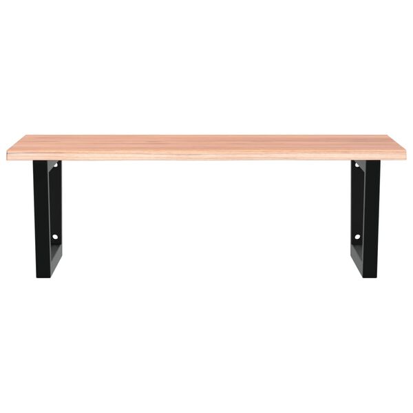 vidaXL Prateleira de parede p/ lavat&oacute;rio a&ccedil;o/madeira carvalho maci&ccedil;a