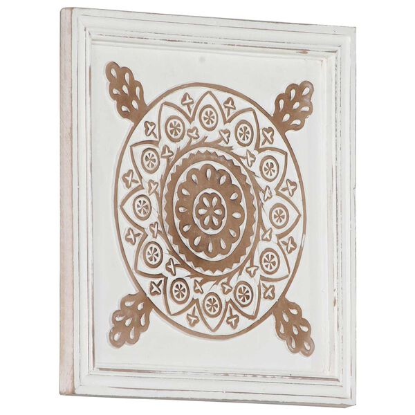 vidaXL Decora&ccedil;&atilde;o Art&iacute;stica 2 pcs Marrom e Branco 40 x 40 x 1,5 cm