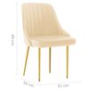 vidaXL Cadeiras de jantar 4 pcs veludo cor creme