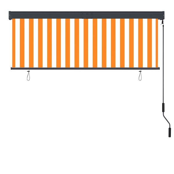 vidaXL Estore de rolo para exterior 160x250 cm branco e laranja