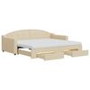 vidaXL Sof&aacute;-cama com gavet&atilde;o e gavetas 90x200 cm tecido cor creme