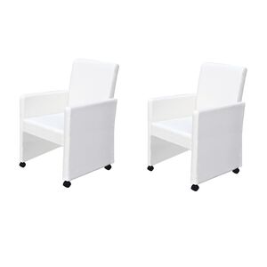 vidaXL Cadeiras de jantar 2 pcs couro artificial branco