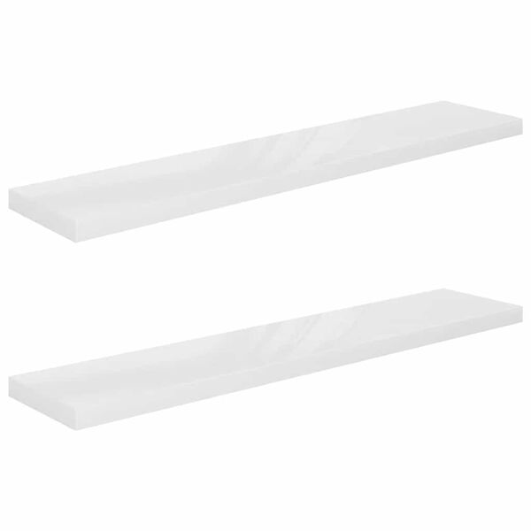 vidaXL Prateleiras de parede suspensas 2 pcs 120x23,5x3,8cm MDF branco