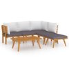 vidaXL 6 pcs conjunto lounge de jardim com almofad&otilde;es ac&aacute;cia maci&ccedil;a
