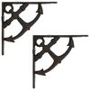 vidaXL Suportes para prateleiras de parede 2 unid. Castanho Antigo