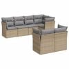 vidaXL 7 pcs conjunto de sof&aacute;s p/ jardim com almofad&otilde;es vime PE bege