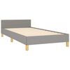 vidaXL Estrutura de cama c/ cabeceira tecido 90x190 cm cinza-claro