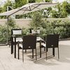 vidaXL 5 pcs conjunto de jantar p/ jardim c/ almofad&otilde;es vime PE preto