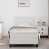 vidaXL Cama Box com colch&atilde;o Branco 90 x 190 cm Couro sint&eacute;tico