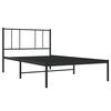 vidaXL Estrutura de cama com cabeceira 100x190 cm metal preto