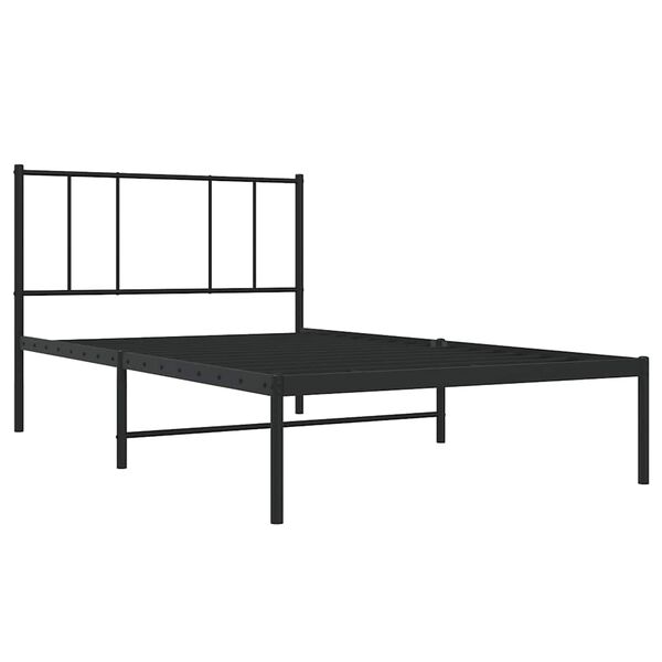 vidaXL Estrutura de cama com cabeceira 100x190 cm metal preto