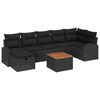 vidaXL Conjunto de Sof&aacute; de Jardim com almofada 8 pcs Preto vime PE