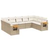 vidaXL 9 pcs conjunto de sof&aacute;s p/ jardim com almofad&otilde;es vime PE bege