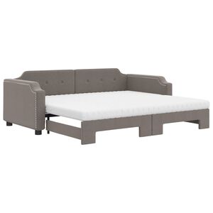 vidaXL Sof&aacute;-cama c/ gavet&atilde;o/colch&otilde;es 90x200cm tecido cinza-acastanhado