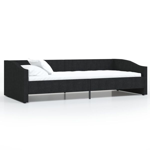 vidaXL Sof&aacute;-cama c/ sa&iacute;da USB 90x200 cm tecido preto