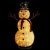 vidaXL Boneco de neve decorativo com luz LED tecido de luxo 120 cm