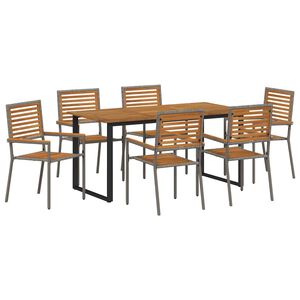vidaXL Conjunto de Jantar para Jardim 7 unid. Cinzeto