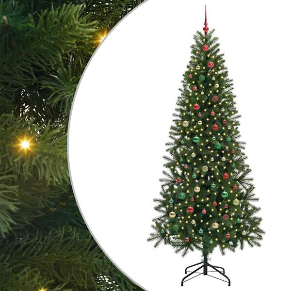 vidaXL &Aacute;rvore de Natal Artificial com 300 LEDs Verde 240 cm PE e PVC