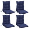 vidaXL Almofad&otilde;es cadeira encosto baixo 4 pcs oxford azul-marinho