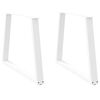 vidaXL P&eacute;s para mesa de jantar em V, 2 pe&ccedil;as, branco, 100x(72-73,3) cm, a&ccedil;o
