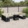 vidaXL 11 pcs conjunto sof&aacute;s de jardim c/ almofad&otilde;es vime PE preto