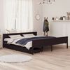 vidaXL Cama com 2 gavetas 200x200 cm pinho maci&ccedil;o castanho-escuro