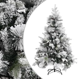 vidaXL &Aacute;rvore de Natal c/ flocos de neve e pinhas 150 cm PVC e PE