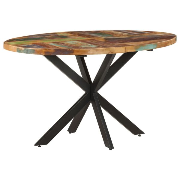 vidaXL Mesa de jantar 140x80x75 cm madeira recuperada maciça