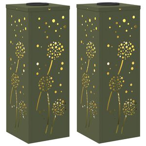 vidaXL Luz Solar LED de Caminho 2 unid. Branco quente 18 x 18 x 50 cm