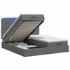 vidaXL Cama Ottoman com Colch&atilde;o e LED Cinzento-Escuro 200 x 200 cm