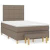 vidaXL Cama boxspring c/ colch&atilde;o 120x190cm tecido castanho-acinzentado