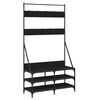 vidaXL Bengaleiro c/ arruma&ccedil;&atilde;o de cal&ccedil;ado 100x40x184 cm preto