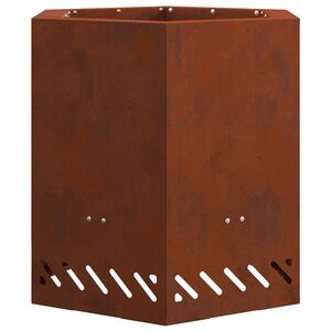 vidaXL Bowl de Fogo Sem Fuma&ccedil;a Ferro Enferrujado A&ccedil;o Corten