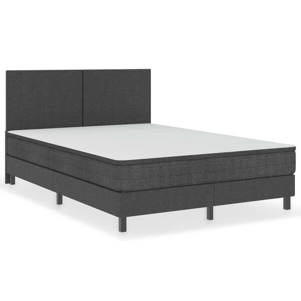vidaXL Cama boxspring 140x200 cm tecido cinzento-escuro