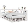 vidaXL Cama com estante sem colch&atilde;o 120x200 cm pinho maci&ccedil;o branco